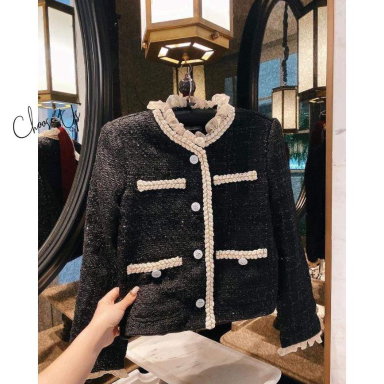 Áo Khoác Dạ Nhũ Ren Bèo Cổ Choose Us | BigBuy360 - bigbuy360.vn