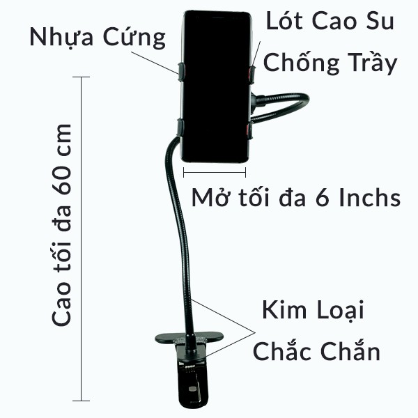 Kẹp điện thoại đuôi khỉ xem phim Live stream cao cấp PKCB 126