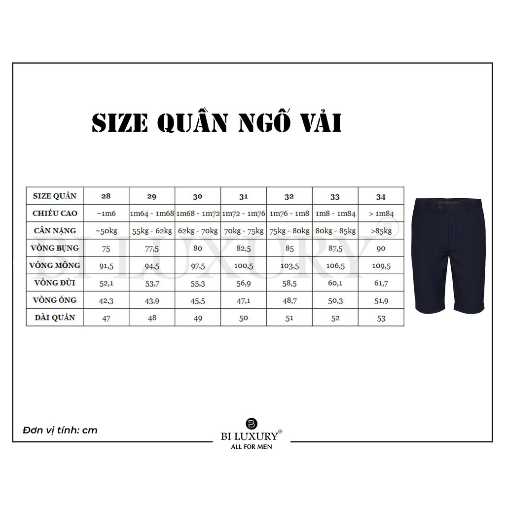 Quấn đùi ngố nam Biluxury vải kaki cao cấp co giãn nhẹ chống bám bụi siêu bền 5QNKB005TTT | BigBuy360 - bigbuy360.vn