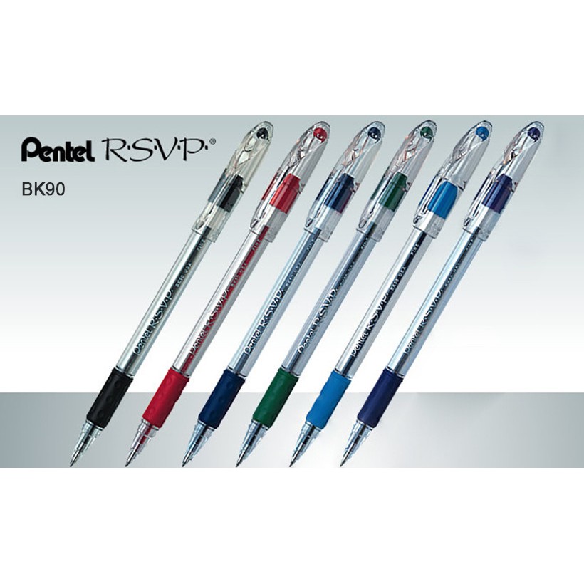 Bút bi Pentel RSVP thân trong suốt BK90 (0.7mm) / BK91 (1mm)