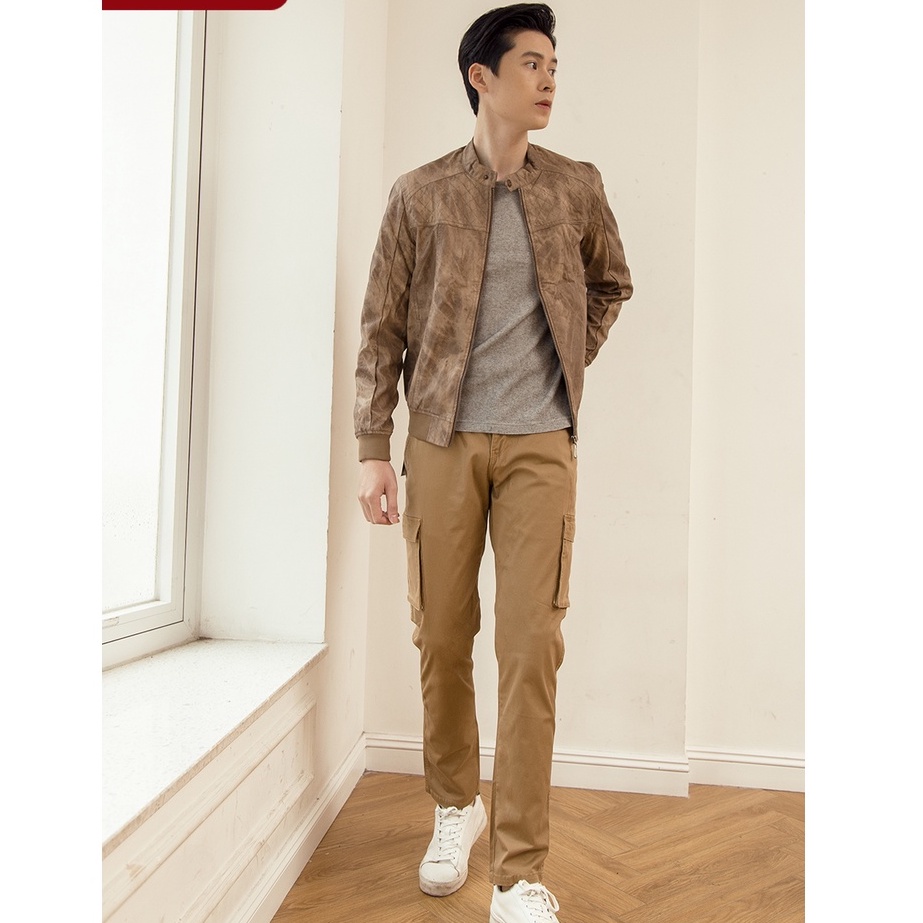 Quần dài nam kaki túi hộp safari X1108K1760 GENVIET