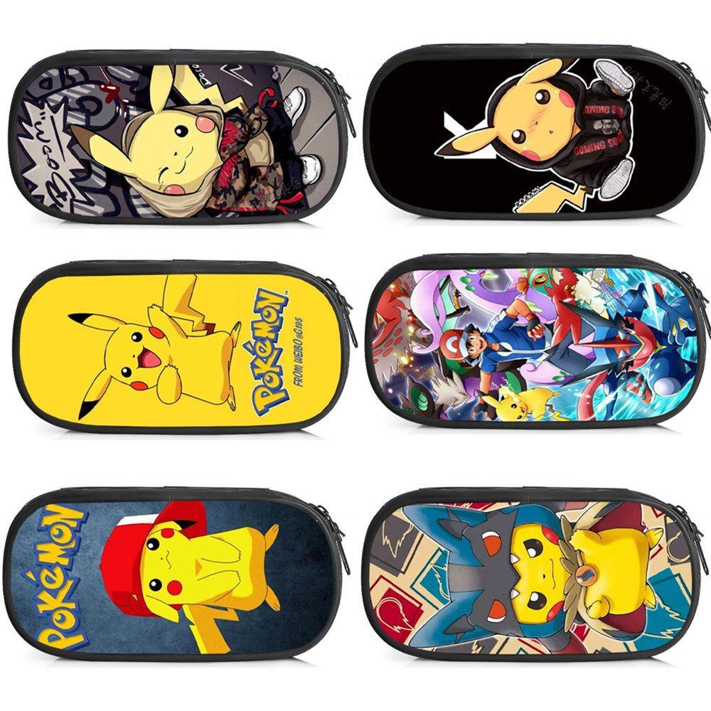 Túi Đựng Bút Chì Sức Chứa Lớn Họa Tiết Pokemon Dễ Thương Cho Học Sinh