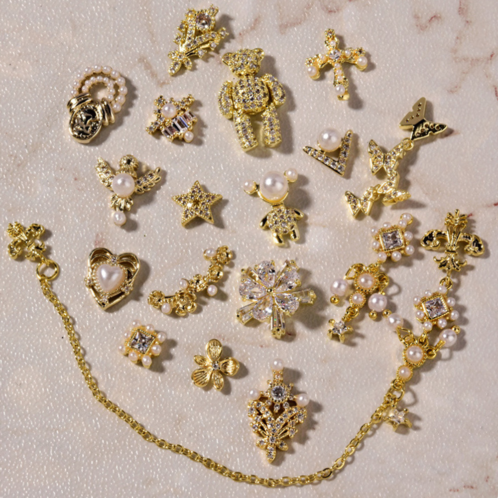 Phụ kiện trang trí móng hình trái tim/bướm 3d DIY