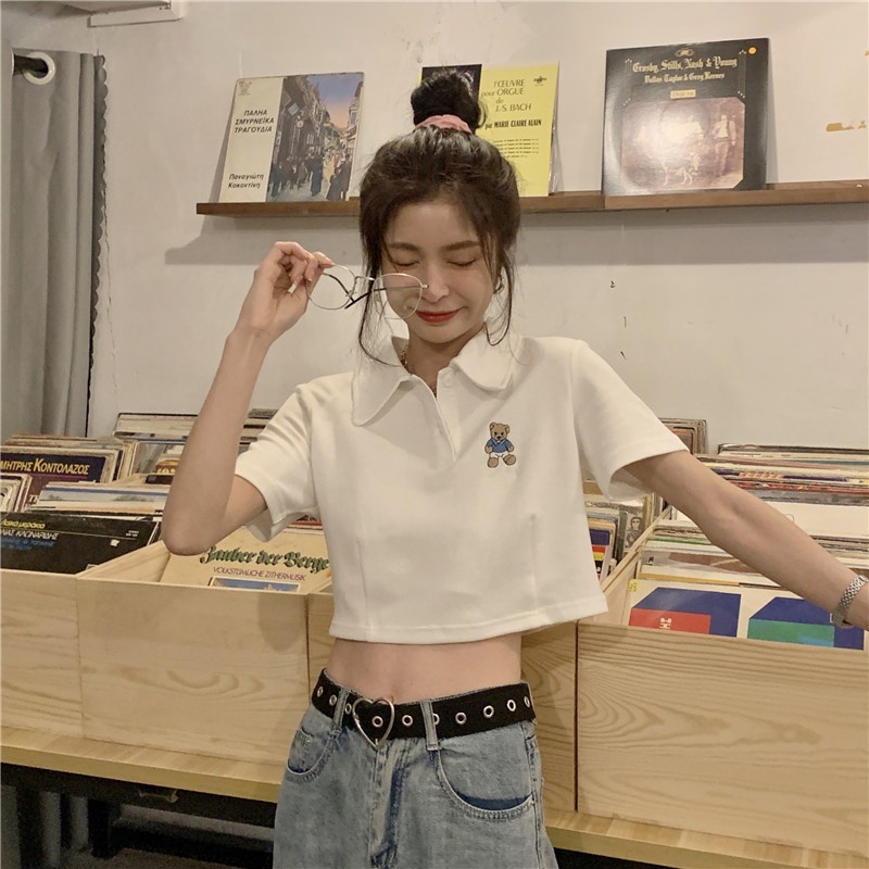 Áo thun nữ SUXI dáng croptop tay ngắn thời trang phong cách Hàn Quốc