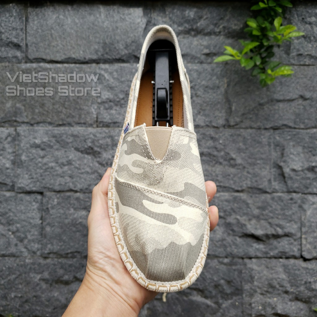 Slip on nam - Giày lười vải nam cao cấp - Vải thô màu rằn ri xám đậm và xám nhạt - Mã SP 2930 | BigBuy360 - bigbuy360.vn