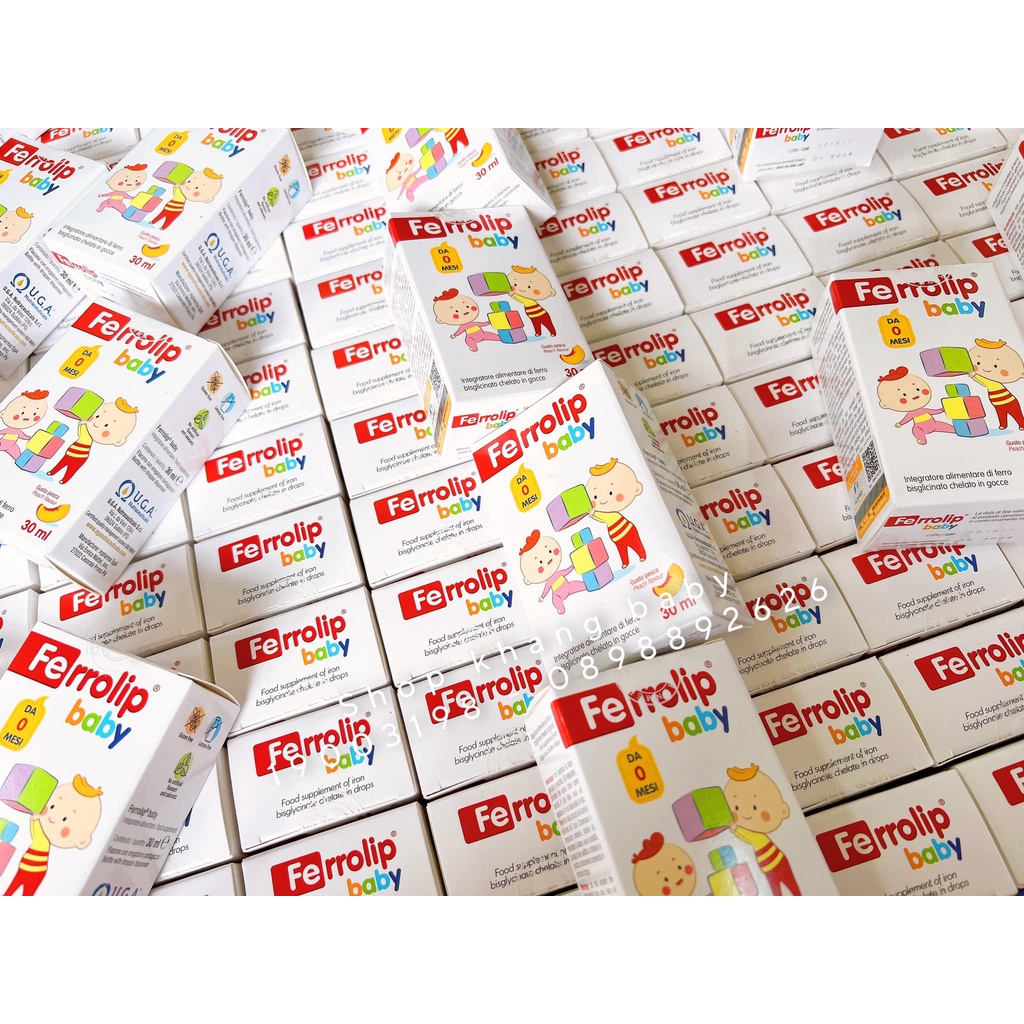 Sắt Ferrolip Baby dạng siro vị đào thơm ngon 30 mL - Shop Khang Baby