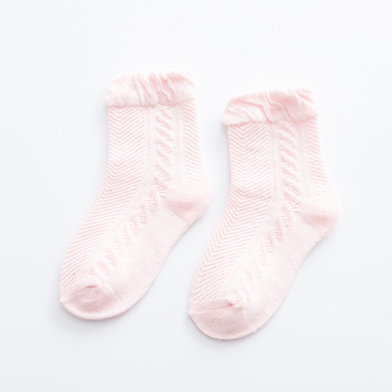 Set 4 Đôi Tất Cotton Không Xương Màu Trắng / Xanh Dương Cho Bé