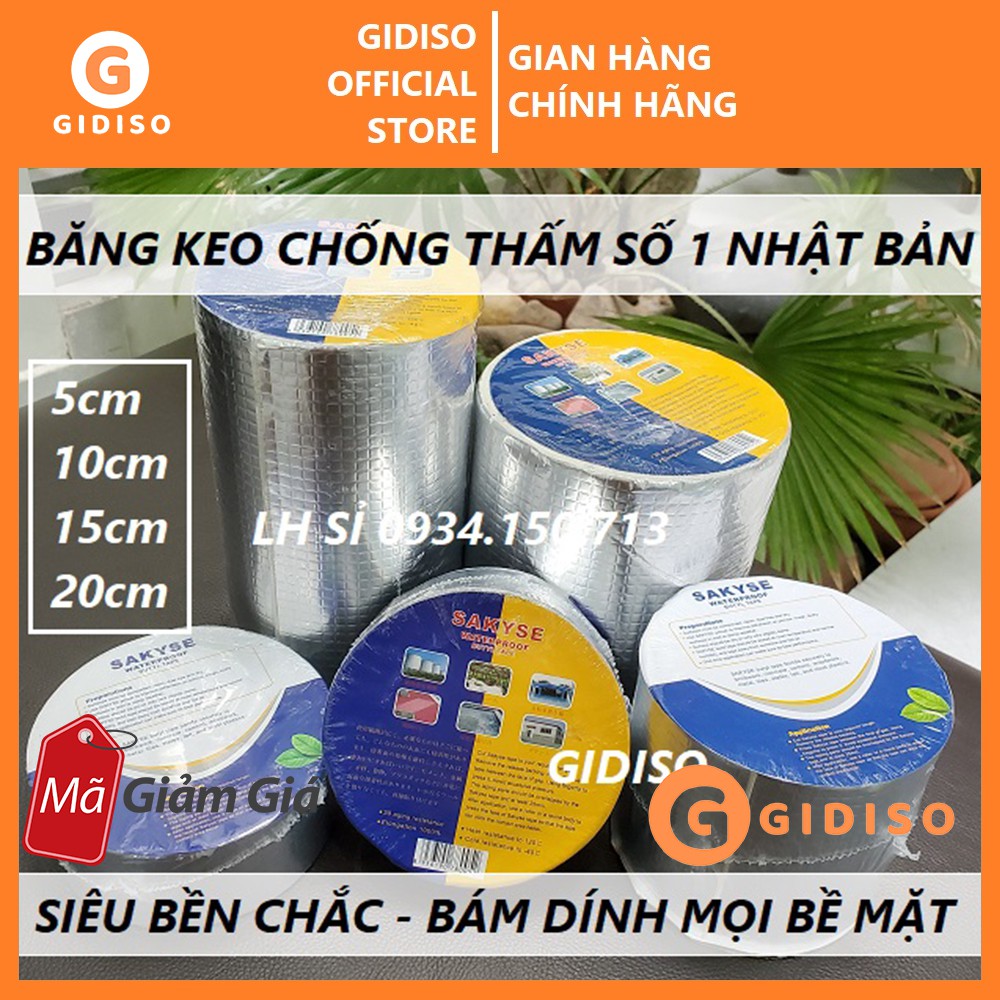 Băng Keo Chống Thấm Nhật Bản Sakyse chống thấm dột tường nhà mái tôn khe nứt trần nha siêu bền dính chắc - GIDISO