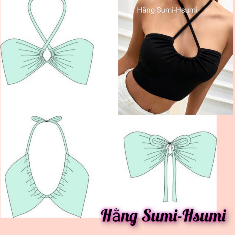 Áo ống khoét ngực bigsize, áo Croptop dây Hằng SumiHsumi