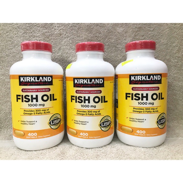 Date xa viên Uống Dầu Cá Kirkland Fish Oil 400 Viên - Mỹ