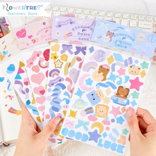 Flowertree Sticker Nhãn dán Flowertree Sticker kiểu dây ruy băng hoạt họa dễ thương trang trí nhật ký