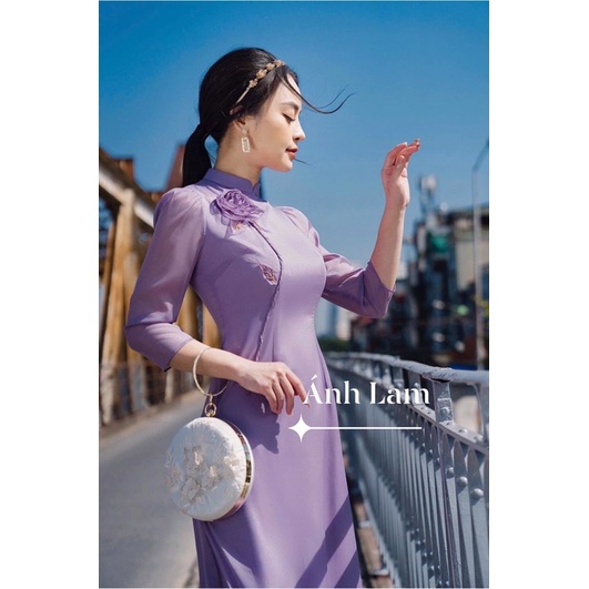 BỘ ÁO DÀI TÍM THIẾT KẾ MỚI NHẤT 2022