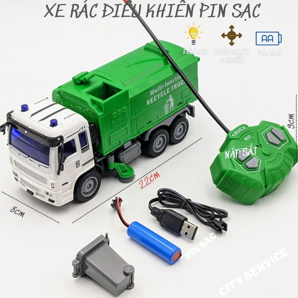 Xe rác, và NHIỀU MẪU Xe Công trình điều khiển Có Đèn Chất Lượng Cao