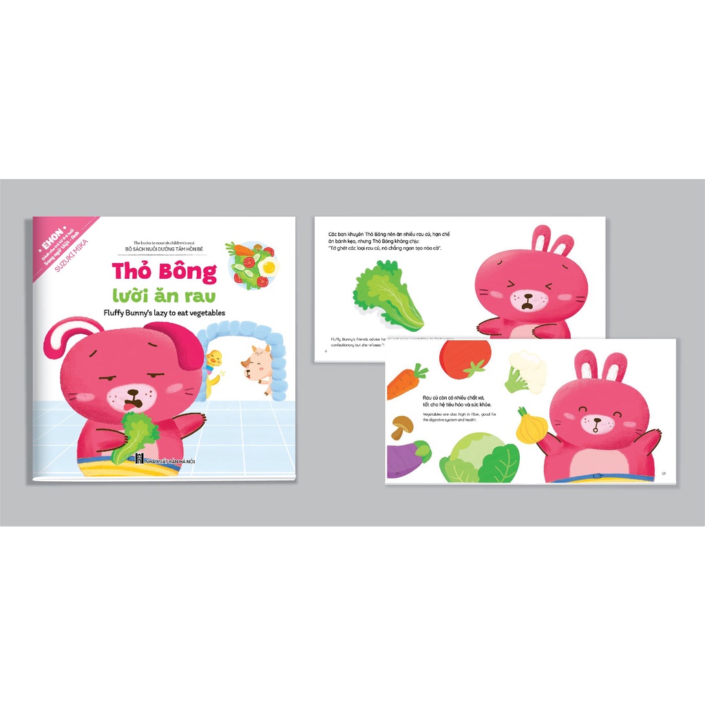 Sách - Bộ Ehon kĩ năng sống Thỏ Bông - song ngữ Việt Anh - Quét mã QR file nghe