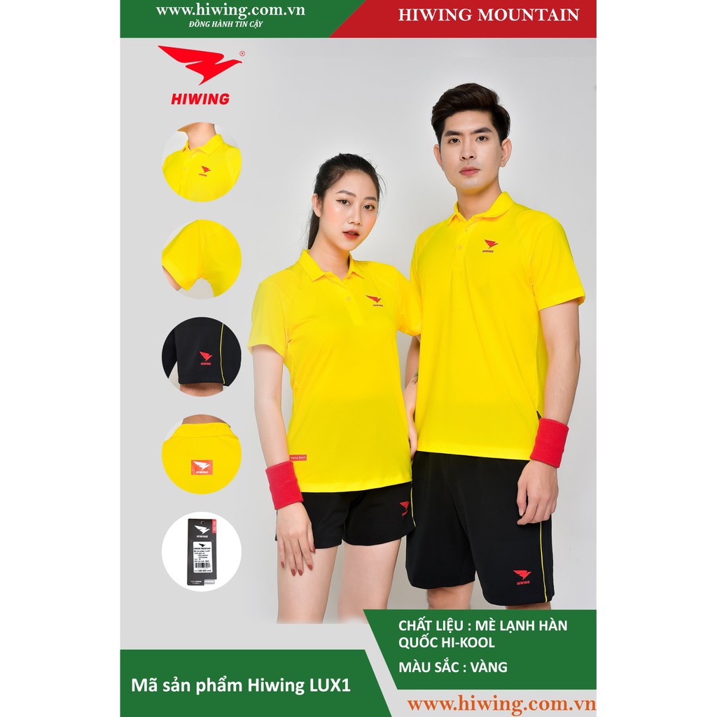 Áo Tennis, Áo Cầu Lông Nam Nữ Thương Hiệu HIWING Chất Liệu Mè Lạnh Hàn Quốc HI-KOOL Cao Cấp Mẫu LUX 1_Tặng Quà