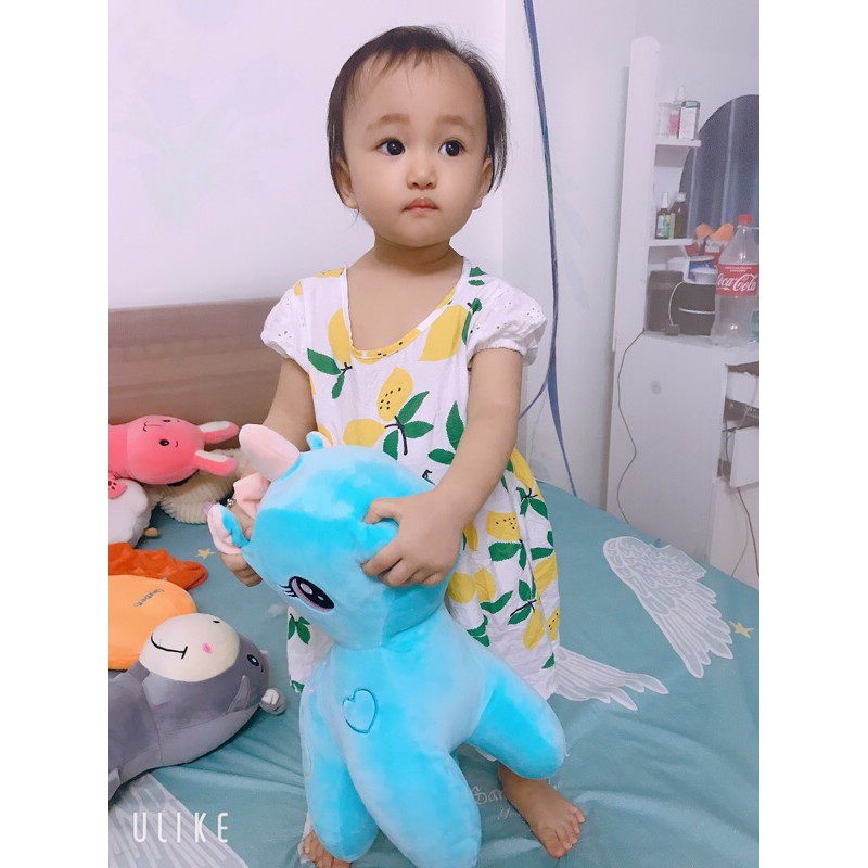 [MÀU XANH] Gấu Bông Unicorn - Kì Lân Pony Một Sừng size 30cm, Thú Nhồi Bông Đáng Yêu, Gối Ôm Cho Bé Ngựa Pony