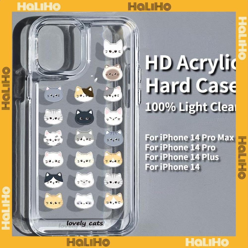 Ốp điện thoại acrylic HD cứng nút kim loại in hình thích hợp cho iPhone 14ProMax 14Plus 13ProMax 12ProMax 11 XR 7Plus