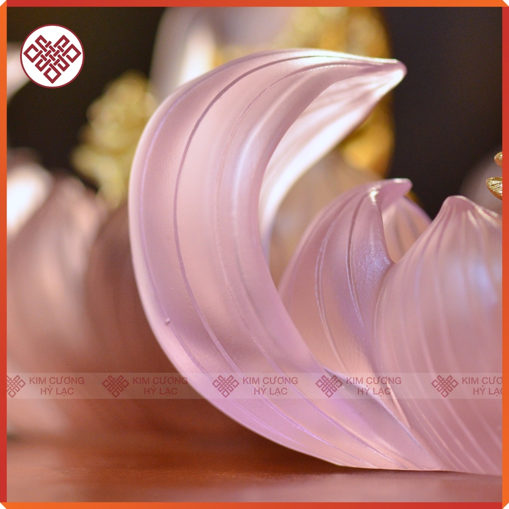 Tượng Phật Dược Sư Mật Tông [Kim Cương Hỷ Lạc] Lưu Ly 12Cm Màu Hồng