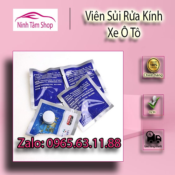 Viên Sủi Rửa Kính Xe Hơi Ô Tô Pha Với 4L Nước