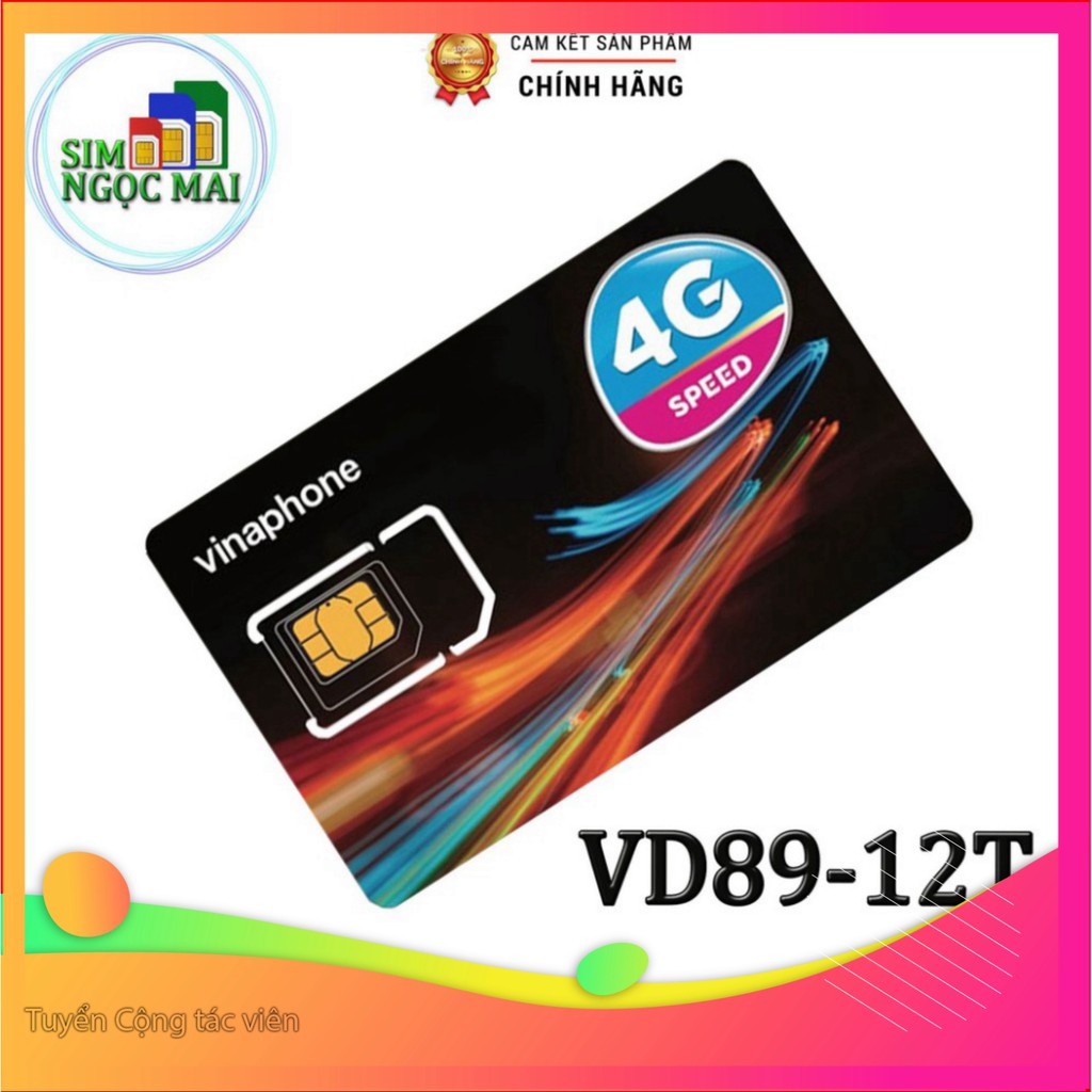 GIÁ CỰC ĐÃ SIM 4G VINA VD89P, VD149  , FHAPPY TRỌN GÓI 12 THÁNG KHÔNG NẠP TIỀN - 4GB/NGÀY - 120GB/THÁNG DATA TỐC ĐỘ CAO 