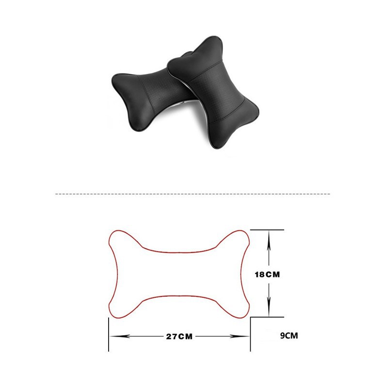 Gối tựa đầu xe hơi bằng da thiết kế hình khúc xương độc đáo