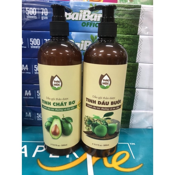 Dầu gội thảo mộc 2 trong 1 tinh dầu bưởi tinh chất bơ sả nhu 500ml