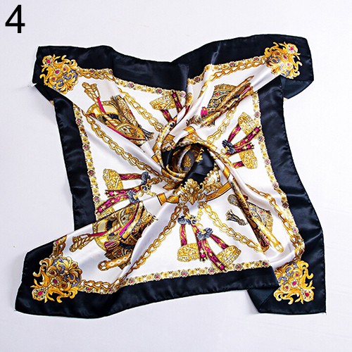 Khăn choàng cổ satin giả lụa hình vuông 90*90cm cho nữ