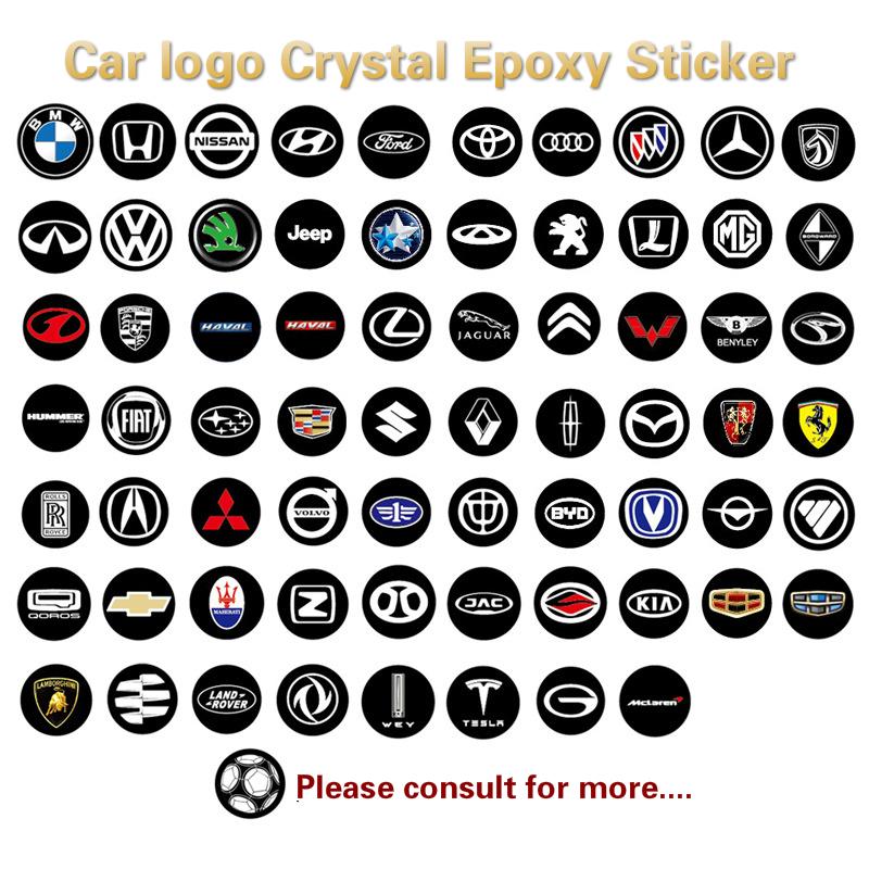 Bộ 50 Miếng Dán logo 14mm Đính Pha Lê Trang Trí Chìa Khóa Xe Hơi Toyota