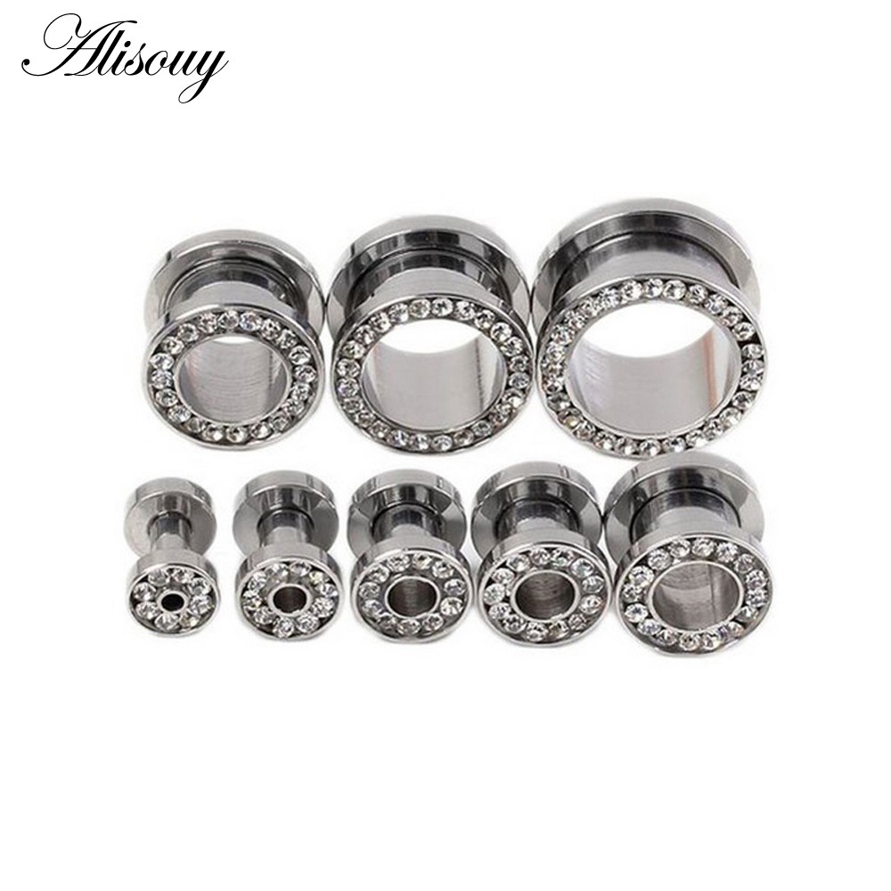 Alisouy 1 Cặp Nút Nong Tai Bằng Thép Không Gỉ