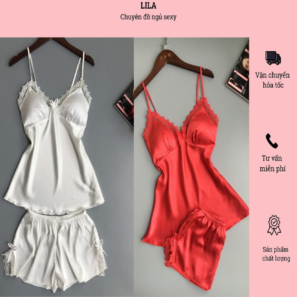 Sét đồ mặc ở nhà bằng lụa cao cấp mẫu hot 2020