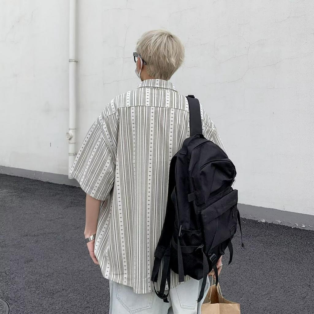 Áo Sơ Mi Nam Tay Ngắn Kẻ Sọc Thời Trang Hàn Quốc