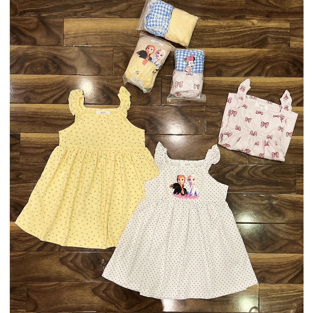 Váy đầm bé gái 1-8 tuổi cánh tiên họa tiết Elsa, Mickey cực xinh - chất cotton co giãn 4 chiều mềm mát xuất Nhật