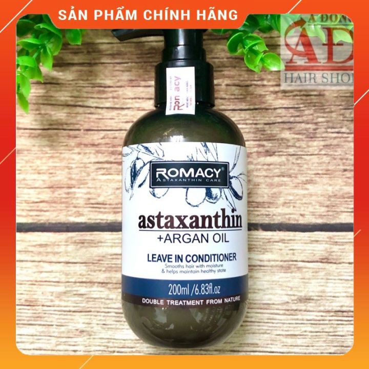 KEM XẢ KHÔ ROMACY ASTAXANTHIN ARGAN OIL GIỮ NẾP SUÔN MƯỢT 200ml