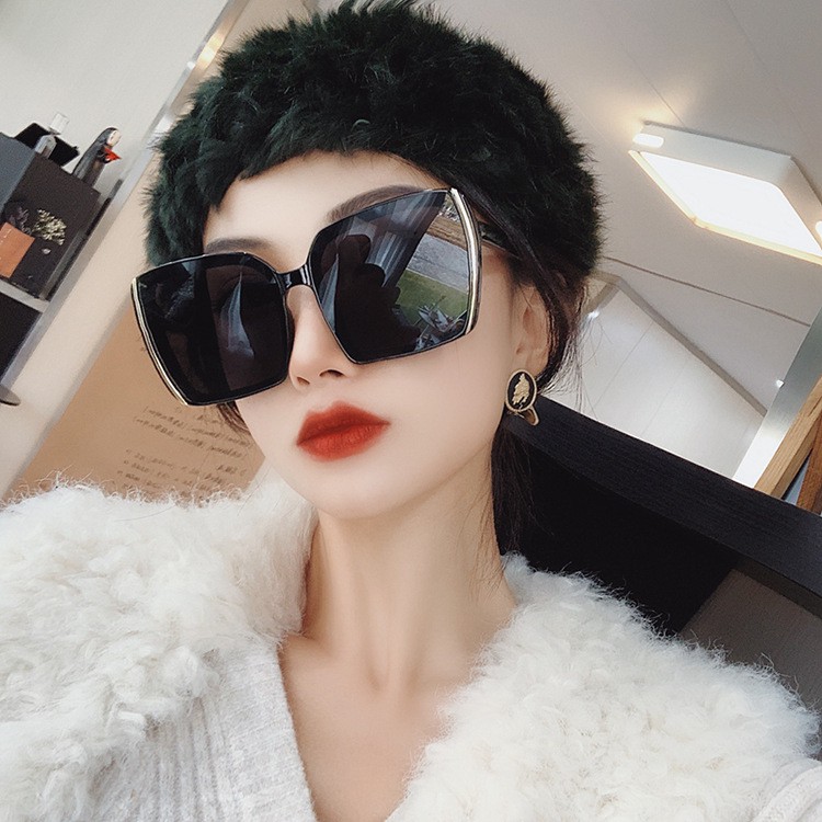 Kính Mát Gọng Vuông Cỡ Lớn Chống Tia Uv Thời Trang Cho Nữ