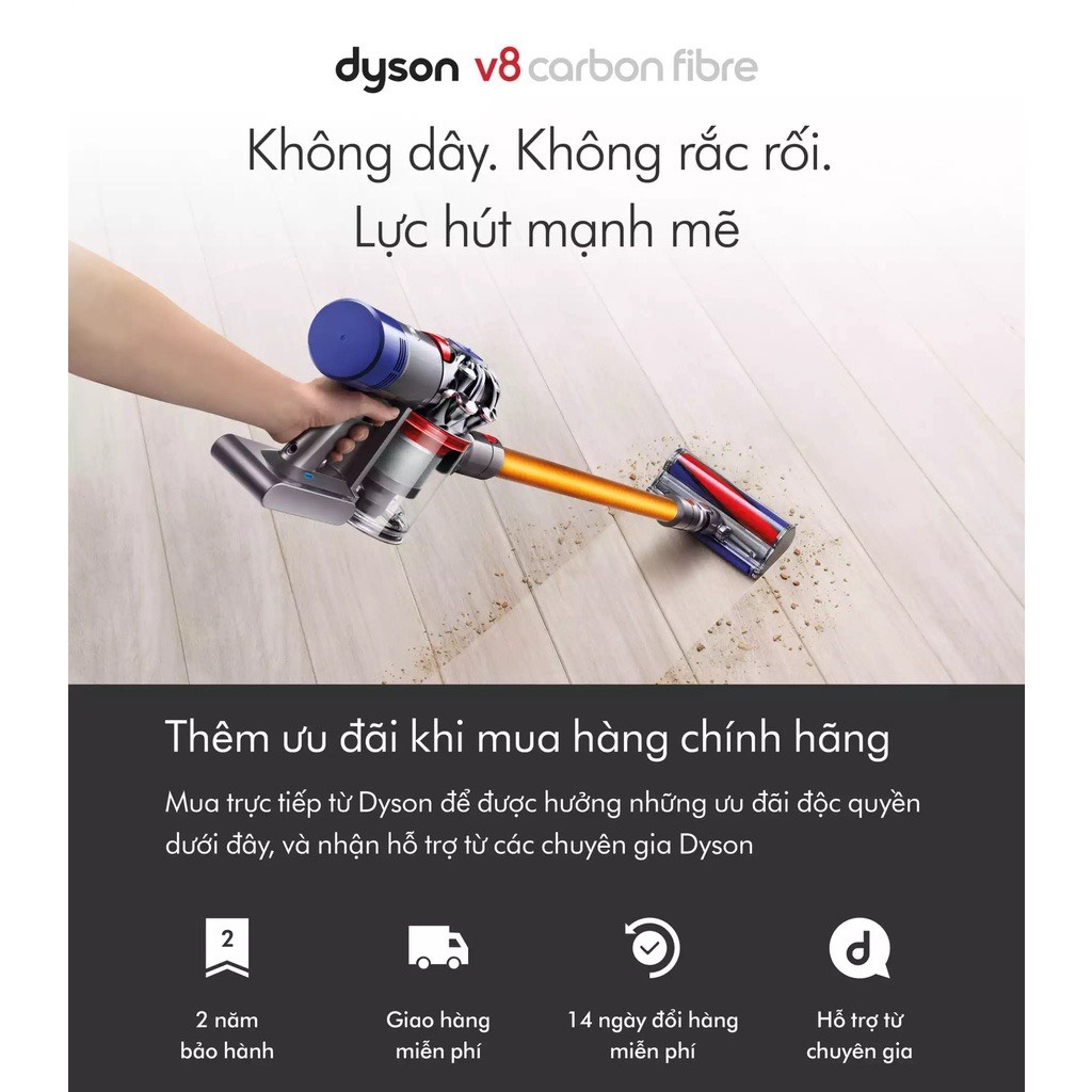 Máy hút bụi Dyson V8 Absolute không dây - Hàng Chính Hãng