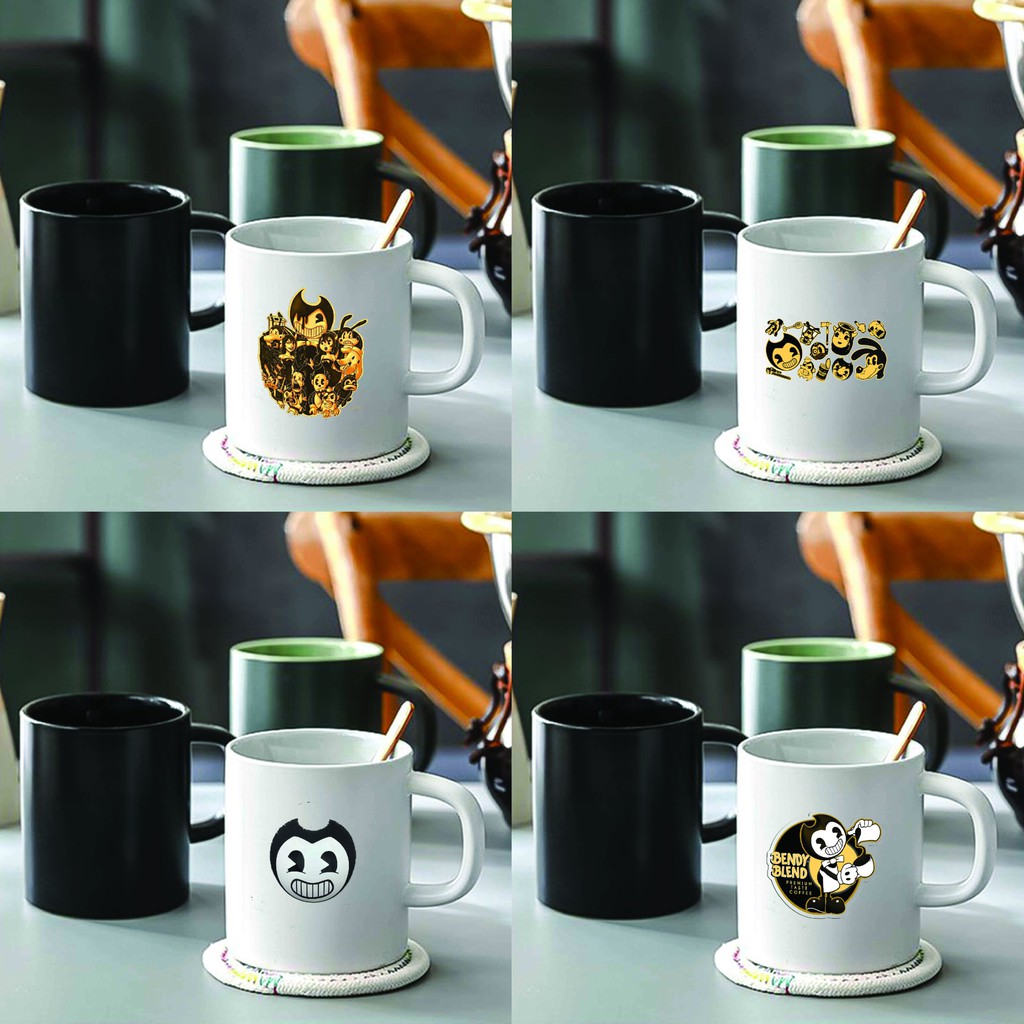 Ly cốc sứ in hình Bendy and the Ink Machine anime chibi game dễ thương xinh xắn tiện lợi