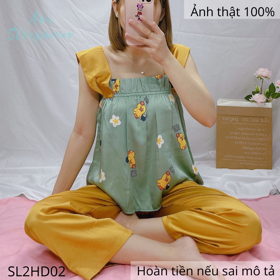 Bộ Mặc Nhà Hai Dây Cộc Dài Xinh Xắn Chất Latin - Awi Sleepwear