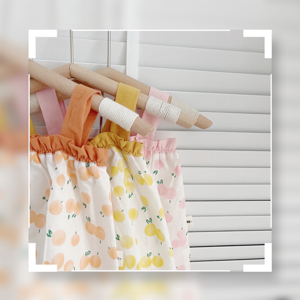 Bộ 2 dây cúc ngực cho bé gái 8-21kg- Chất thô mát (Bảng 3 màu)