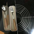 Set 3 Thìa, Dĩa, Đũa Lúa Mạch có hộp cao cấp