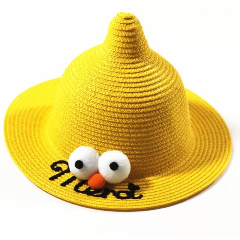 Mũ Rơm Chống Nắng Hình Đôi Mắt To Đáng Yêu Bảo Vệ Cho Bé Gái