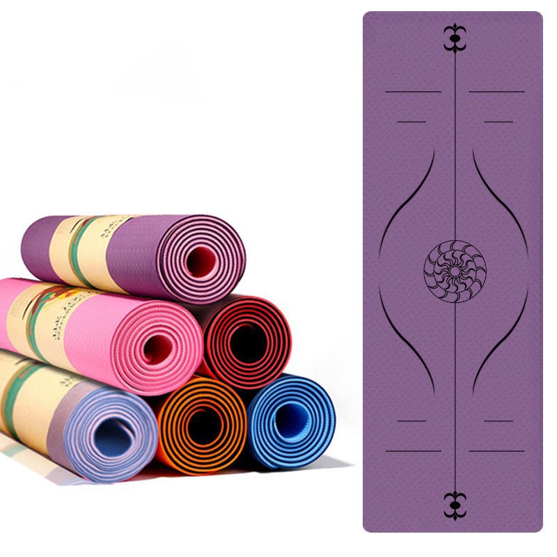 Thảm Tập YOGA Định Tuyến 8MM Chuẩn TPE 2 Lớp Cao Cấp Chống Trượt và Bám Sàn Tốt 88324