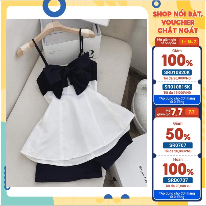 Bộ Set Áo Nơ và Quân Siêu Xinh Chất Liệu Umi Cao Cấp FREESIZE