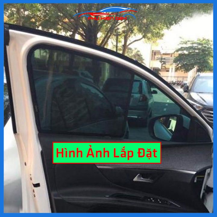 Bộ 4 rèm chắn nắng nam châm Peugeot 3008 2017-2018-2019-2020-2021-2022-2023 khung cố định chống tia UV