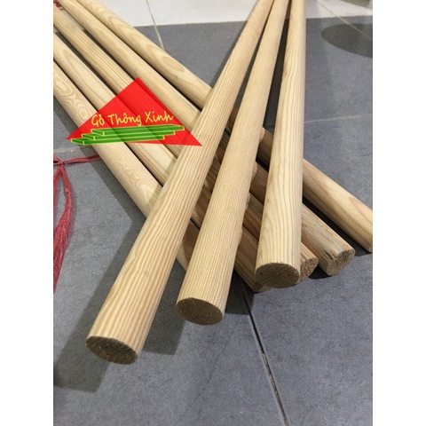 Thanh gỗ tròn phi 3cm dài 75cm bằng gỗ thông láng mịn đẹp phù hợp làm chân bàn, trang trí, chế cháo vật dụng trong nhà