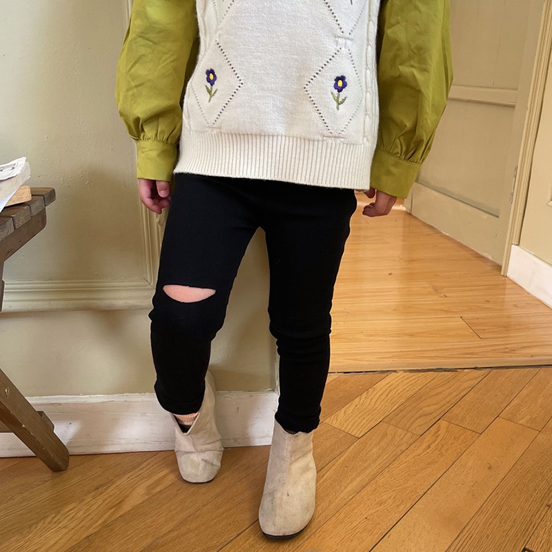 Quần Skinny Lưng Cao Phong Cách Hàn Quốc Cho Bé 3-8 Tuổi