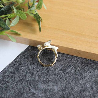 Nhẫn ngọc trai hình thỏ dễ thương