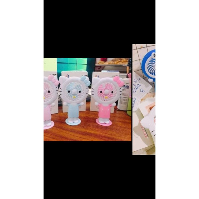 QUẠT HELLO KITTY TÍCH ĐIỆN CẦM TAY,