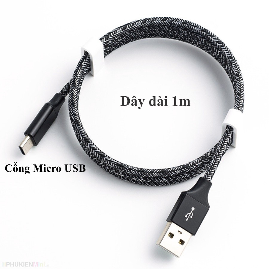 Dây cáp sạc cổng Micro USB siêu dài 2 mét, 3 mét dành cho Samsung, Oppo, Xiaomi dây dù bện chống đứt, chống xoắn rối ...