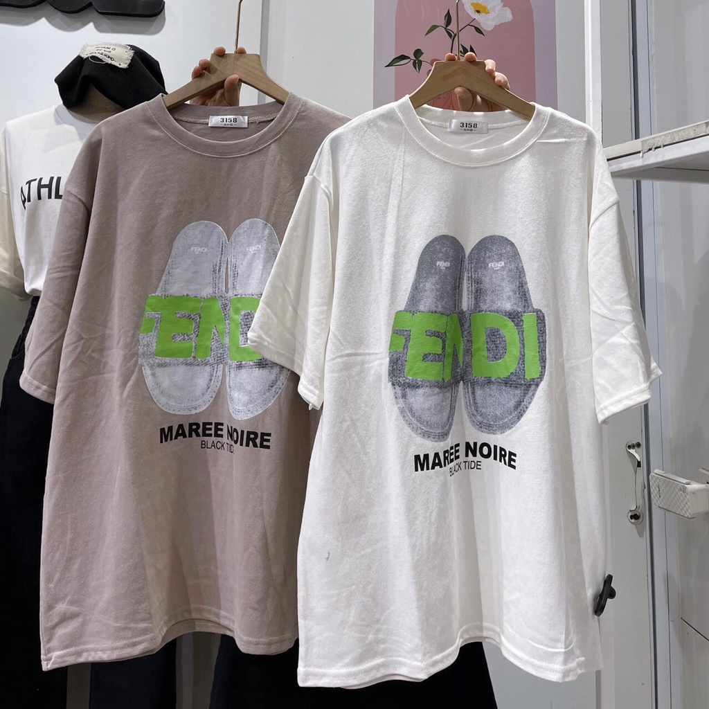 [ HÀNG HÓT] Áo Thun From rộng có in hình  đôi dép Fendi siêu hot hit trong năm 2022- ZADOLA FSHION