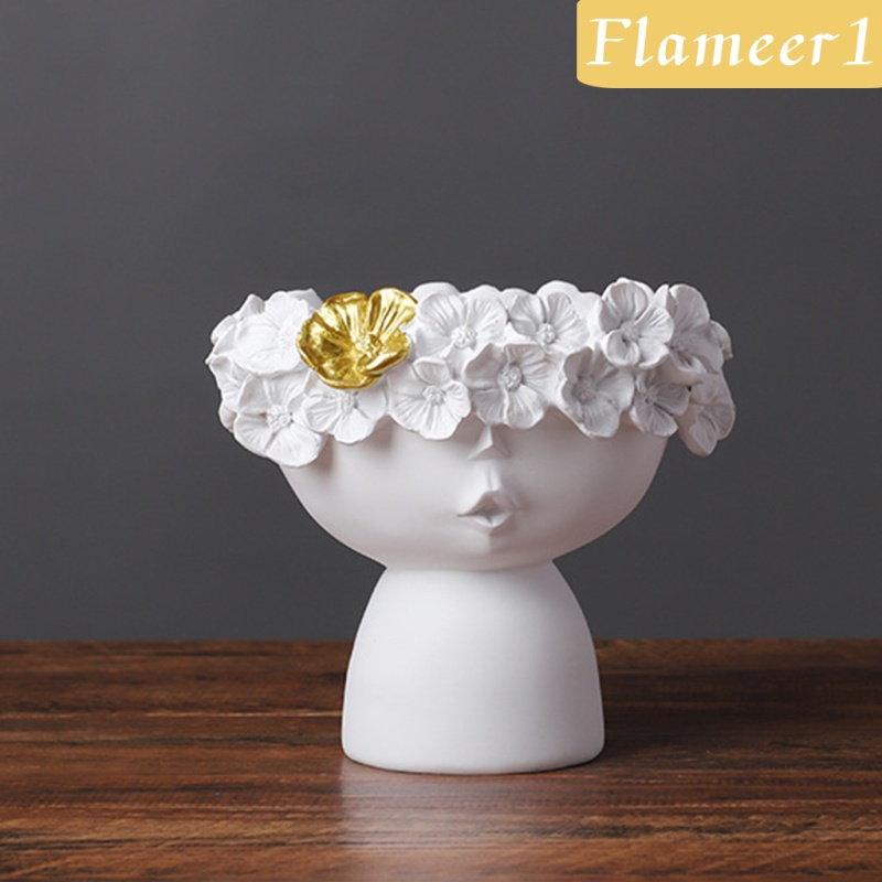 [Flameameer1] Bình Hoa Để Bàn Hình Cô Gái Bằng Nhựa Resin Phong Cách Bắc Âu